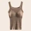 Roupa Íntima Térmica de Veludo de Cordeiro para Inverno, Camiseta Básica Engrossada à Prova de Frio, Peça Única com Bojo, Top Interno para Proteger do Frio