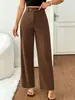 Suministro exclusivo transfronterizo: Pantalones de traje de pierna ancha de cintura alta estilo europeo y americano para mujer, adelgazantes, hasta el suelo, adecuados para el trabajo, envío directo de una pieza