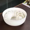 Xícara de Chá Lavagem Manual Doméstica Grande Conjunto de Chá Kung Fu Cerimônia do Chá Lavagem do Chá Jade de Sebo Porcelana Branca Simples Lavagem de Lápis Lavagem com Água