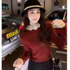 Outono/Inverno 26 Nova Camisa Base de Renda de Gola Alta Feminina Malha Camada Interna Temperamento Suave Versátil Elegante Pequeno Top