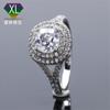 Anillo de moissanita S925 chapado en plata de ley 925 con incrustaciones de moissanita cuadrada de princesa de 6 x 6/8 x 8 mm, estilo europeo y estadounidense