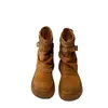 Botines Gruesos de Gamuza Marrón Retro 2026 para Mujer Nuevo Estilo Otoño/Invierno Decoración de Hebilla Metálica Botas Martin Versátiles Botas de Moda