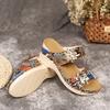 2023 comércio exterior transfronteiriço plus size sapatos femininos retro praia sandálias cunha leopardo cunha peep toe sandálias casuais para mulheres