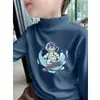 Ropa interior térmica para niños, camiseta de manga larga para niños 2026, nueva, cálida, forro polar de doble cara, cuello semi-alto, top versátil