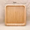 Ins Bandeja de Madera de Bambú con Asa Cuadrada Plato de Cena para el Hogar Juego de Té de Madera Maciza Taza de Agua Estilo Japonés Accesorios de Bandeja de Madera de Bambú