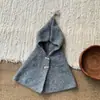 Chapéu e Cachecol Integrados para Crianças, Chapéu Cachecol de Inverno 2025, Nova Capa Elegante para Bebê Menina, Chapéu de Tricô
