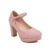 Tacones Altos Hebilla Coreana Moda Femenina Zapatos de Salón Tela Especial Casual Zapatos de Mujer Tacones Altos de Mujer Punta Redonda Negro Rosa