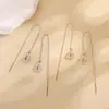 Aretes de Aro con Gota de Agua Completamente Diamantados Pendientes Calados Estilo Frío Pendientes Suaves de Nicho para Mujer Pendientes Largos con Borlas Aspecto Adelgazante para Rostro Redondo
