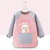 Bata de Pintura Infantil, Delantal de Pintura Artística, Babero para Comer de Bebé, Guardería Cinta Mágica Impermeable Ropa para Usar al Revés
