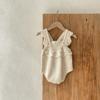 Roupas para Recém-Nascidos Suéter Bebê Outono e Inverno Suéter com Alça de Folha de Lótus Roupa de Peido Colete de Tricô para Meninas Roupas de Escalada