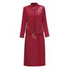 Traje para Banquete de Casamento da Sogra Conjunto de Duas Peças que Cobre a Barriga Novo 2025 Vestido de Mãe de Casamento Cheongsam Vestido Elegante