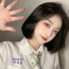 Peluca Pelo Corto Mujer Verano Popular en Línea Estilo Coreano Cabeza Bobo Temperamento Reducción de Rostro Que Divide la Edad Pelo Corto Lacio Natural Cobertura Completa de Cabeza