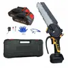 Motosierra Eléctrica Transfronteriza para Uso Doméstico, Motosierra Eléctrica de Litio para Cortar Árboles, Mini Motosierras de 6 Pulgadas y 8 Pulgadas, Motosierras Eléctricas Recargables para Jardín al Aire Libre, Eléctrica de Litio