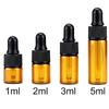Frasco Cuentagotas Pequeño de 1ml 2ml 3ml 5ml Vidrio Chupón Frasco de Aceite Esencial Muestra Frasco de Relleno Frasco Cuentagotas