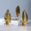 Adornos de Bola de Cristal Hoja Dorada Europea Decoraciones de Hojas Artificiales para Hogar Sala de Estar Gabinete de Vino Tienda Escritorio