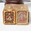 Tíbet thangka cinco maestros relieve a doble cara tridimensional doble columna de dragones cinco maestros el santo patrón de la vida doce zodiaco doble cara
