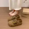 Nuevo Estilo Primavera y Otoño 2026: Tacón Invisible Interior de 5 cm para Mujeres Bajitas, Zapatos Planos Cómodos de Punta Redonda y Corte Bajo con Cierre de Doble Hebilla