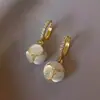Brincos de tarracha de hortênsia opala para mulheres outono e inverno fivela de ouvido de nicho retro de corte 2021 novos brincos de design simples da moda