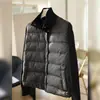 Aconchegante e arejado! Jaqueta de algodão com lã de veludo pérola, leve e quente, retalhos tricotados, gola alta, casaco solto feminino outono/inverno