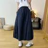 Ropa de Mujer Transfronteriza Primavera y Verano 2025 Nuevo Estilo Coreano Moda Capullo de Flor Color Sólido Cintura Elástica Versión Amplia Falda para Mujer