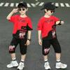 Traje de Verano para Niños de Manga Corta Dibujos Animados 2026 Estilo Nuevo Camiseta de Algodón para Niños Mayores Conjunto de Dos Piezas Elegante y Holgado