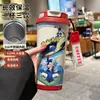 Termo de Pikachu y Gengar de Pokémon, Taza de Agua de Dibujos Animados de Aspecto Elegante con Popote, Botella de Agua Portátil para Estudiantes, Hombres y Mujeres