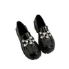 Mocassins femininos de plataforma com sola grossa em couro brilhante, novidade outono 2026 estilo coreano com sola macia bico redondo sapatos casuais de moda em couro