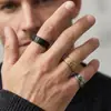 Nuevo Anillo de Acero de Titanio con Diseño de Vid Enrelazada Moda Retro para Hombres Ins Nicho de Gama Alta Anillo Pulsera de Moda Venta al por Mayor