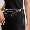 Corrente de Cintura Circular Minimalista de Metal Vazado com Emendas, Corrente de Corpo Geométrica da Moda, Venda Quente Transfronteiriça, Atacado a partir de 1 Peça