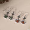 Pendientes Yilu Silver S925 de plata esterlina con ágata roja del sur y jaspe Hotan, estilo vintage Ruyi, étnicos, largos, para mujer