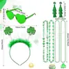 Festival Irlandés Popular Transfronterizo Peluca de Trébol Linda Diadema de Peluche de Trébol Joyería de Collar para Disfraz de Niños