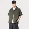 Camisa de manga corta con cuello de Lyocell Tencel, Nueva camisa de jacquard a rayas fina y moderna de verano, Disponible para dropshipping