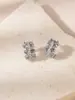 Nuevos Pendientes de Encaje Irregular Plegado en Forma de C con Circonita Incrustada en Cobre, Venta Caliente, Lujo Ligero, Únicos, Exquisitos, Pendientes con Sensación de Alta Gama