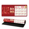Calendário Ano do Coelho 2025 Mouse Pad Overlock Grande Pad de Mesa Extra Grande Pad de Presente com Calendário