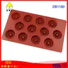 Molde de Silicona para Chocolate con Forma de Rosquilla con 12 Encajes DIY Molde para Galletas Plegable Molde Decorativo de Azúcar