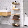 Suministro Directo de Fábrica Estante de Bambú de 5 Niveles Cocina Baño Sala de Estar Estante Superponible