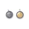 Plata de ley S925 pinzas redondas retro cobre amarillo etiqueta del dios de la riqueza texto cuerda de hilo para jugar en la mano accesorios para pulsera DIY material