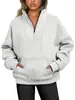 Suéter de punto liso con cuello alto, bolsillo con cremallera, para mujer, casual, holgado, hilo polar, top de Otoño e Invierno 2025