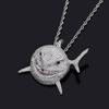 Estilo Ins Europeo y Americano Explosiones de Estrella tiburón Colgante Lleno de Circonita Personalidad de Moda Hip Hop tiburón Collar para Hombre Oro Joyería Australia