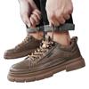 Sapatos Masculinos 2025 Outono Novo Britânico Business Cadarço Casual Couro Tênis Pretos Masculino Couro Trabalho Tendência Sapatos