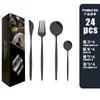 Juego de vajilla Vajilla de Acero Inoxidable Caja de Regalo Cuchillo y Tenedor para Bistec Juego de 24 Piezas juego de vajilla Juego de Cuchillo, Tenedor y Cuchara