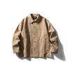 Ropa Road Ancient 2025 Primavera Nueva Retro Lavada Costura Dividida Chaqueta de Trabajo para Hombre Retro Color Sólido Chaqueta Holgada