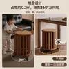 Bancos tejidas de ratán apilables para almacenamiento, Bancos apilables de madera maciza, Bancos de repuesto para mesa de comedor del hogar, Bancos de madera combinados cuatro en uno