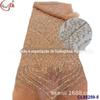Bordado com miçangas tubulares bordado com lantejoulas miçangas renda de malha leve vestido de noite francês vestido de noiva tecido de renda tingido
