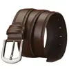 Cinturón de Cuero de Vaca con Hebilla de Pin para Hombre, Cinturón de Cuero Genuino para Jeans, Sencillo y Versátil, Resistente al Desgaste y a los Arañazos
