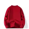 Bufanda Roja Cuello en V Color Contrastante Prendas de Punto Chaqueta para Hombre Invierno Atmósfera Navideña Estilo Perezoso Prendas de Punto para Pareja Prendas de Punto