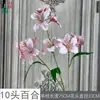 10 Cabezas de Lirios, Jazmín Dorado, Decoración de Pared de Flores para Boda al Aire Libre, Arreglo Floral, Flores de Seda, Flores Artificiales para Escenario de Hotel