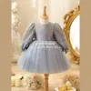 Vestido Infantil de Manga Larga Transfronterizo con Lentejuelas para Niña Bebé Vestido de Princesa para Anfitrión de Coro Vestido de Dama de Honor Floral Europeo y Americano Aliexpress