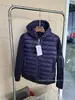 Marca Europeia Moderna Marca Correta m Jaqueta Casual de Retalhos Tricotados com Penugem de Pato Branco, Gola Alta Slim Fit Casaco Quente para Homens