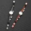 Reloj de Cuero con Remaches Estilo Callejero Europeo y Americano, Pulsera de Cuero Trenzado de Cuerda Fina de Doble Capa, Reloj de Pulsera de Moda Unisex para Pareja